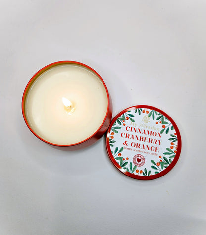 Cinnamon, Cranberry & Orange Handmade Christmas Scented Soy Candle